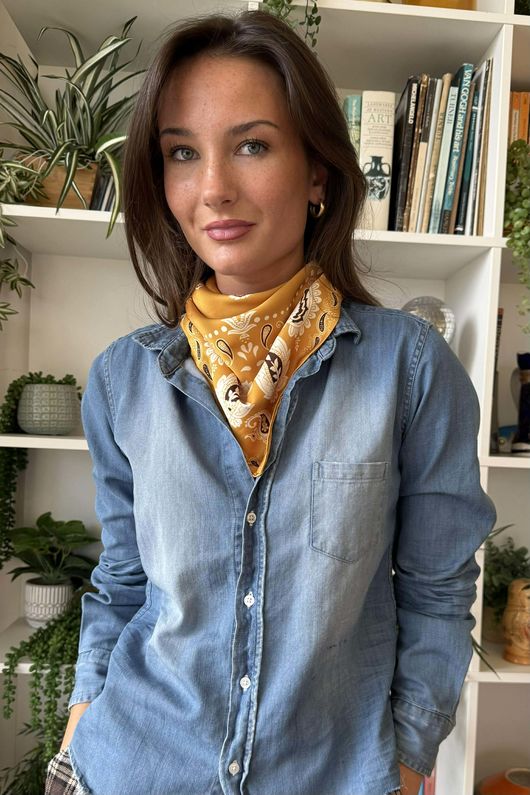 Bandana Triangle Silk Neckerchief Dijon 